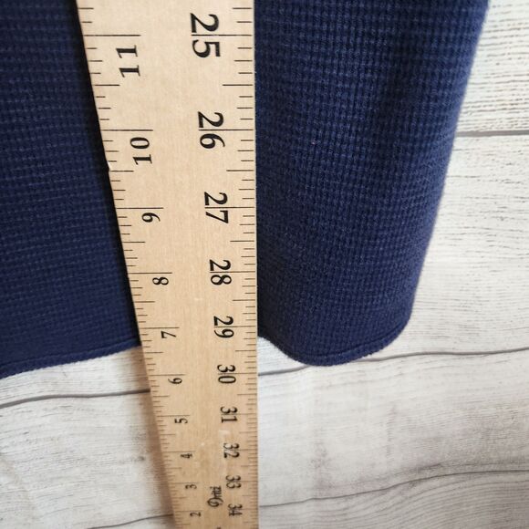 Soft Surroundings Take Two Waffle kinit Tunic Small Blue fall 100% cotton top - Picture 6 of 8